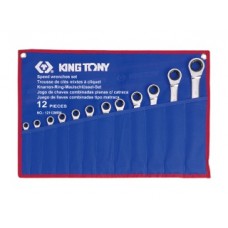 Набор комбинированных трещоточных ключей, 12 предметов king tony 12112mrn