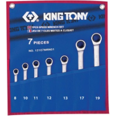 Набор комбинированных трещоточных ключей, 7 предметов king tony 12107mrn01